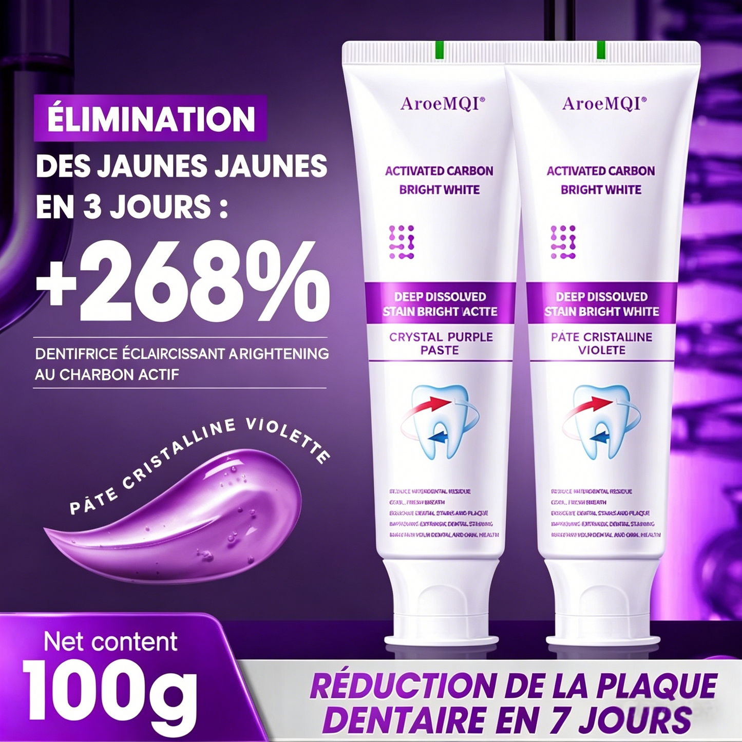 Bright White - AroeMQI – Dentifrice Carbonne Actif Éclaircissant